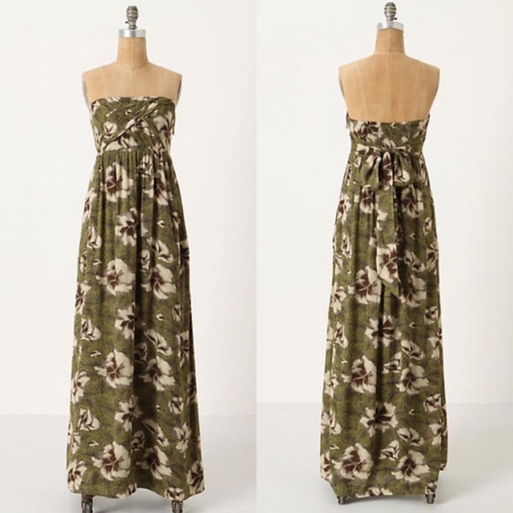 Edme & Esyllte Cultivated green floral maxi dress